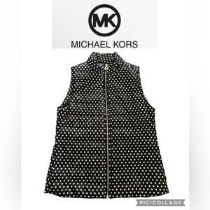 Michael Kors Black and White Polka Dot Vest